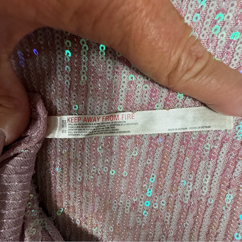 Free People Gold Rush Sequin Top In Champagne Float Pink, Size Small, NWOT. - Picture 6 of 16